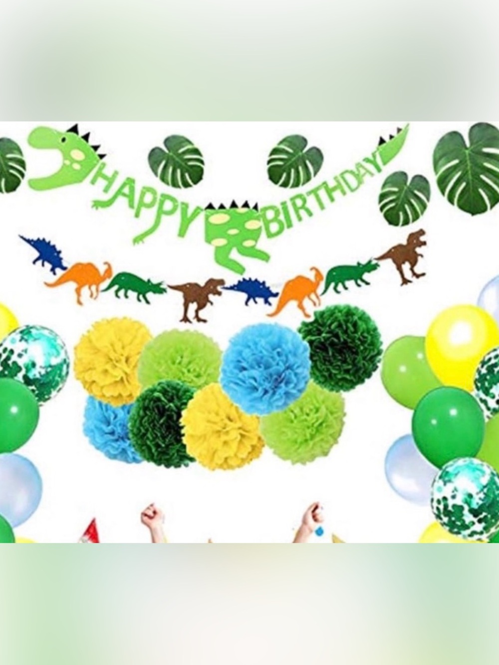 Dinosaur 🦕🦖 Themed Birthday Party Decoration Set - Green, Blue, Yellow NIB